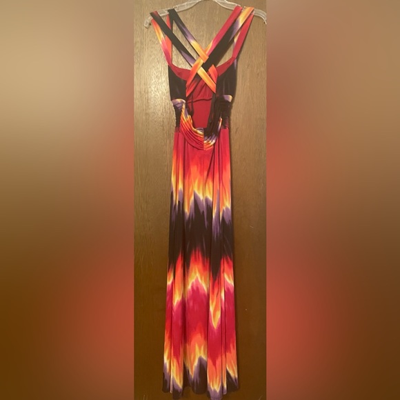 BISOU BISOU SZ-4 Multicolor Crisscross Strap Long Dress - Picture 6 of 8